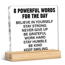 Inspirational Desk Sign Motivational Quotes Acrylic Desk Decorative Sign Positive Home Office Decor