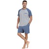 PrinStory Men's Pajama Set Sleepwear Pjs Lightweight Short Sleeve Crewneck