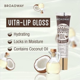 Paquete de 6 brillos de labios transparentes Kiss Broadway., Aceite de coco