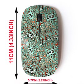mouse inalámbrico de 2.4 G con bonito diseño de patrón para todos los portátiles y computadoras de computadora con nanorreceptor - Leopardo Acuarela Negro