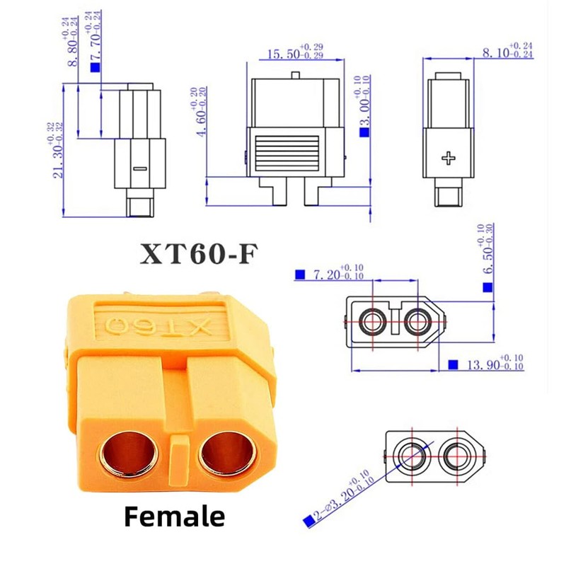 NFHK XT60 Female to Female 12AWG Extension Cable Connector for