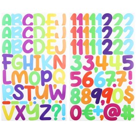 Colourful Vinyl Letters Numbers Stickers,4 Sheets 2 Inch Cute Letter Sticker for Scrapbook and 2 Sheets 2 Inch Number Stickers, Multicolour