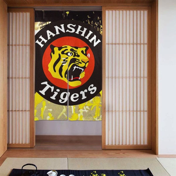 Hanshin Tigers Noren Noren, For All Seasons, Easy Installation, Entrance Blindfold, For Bedrooms, Bathrooms, Hot Water, Living Room Stairs, Room Divider Door Curtain, 33.9 x 56.0 inches (86 x 143 cm)