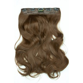 BOMBSHELL HAIR EXTENSIONS 180g 24" 5 Clips Flicky One Piece Half Head Clip On Hair Extensions Wig(M21 GOLDEN BROWN)