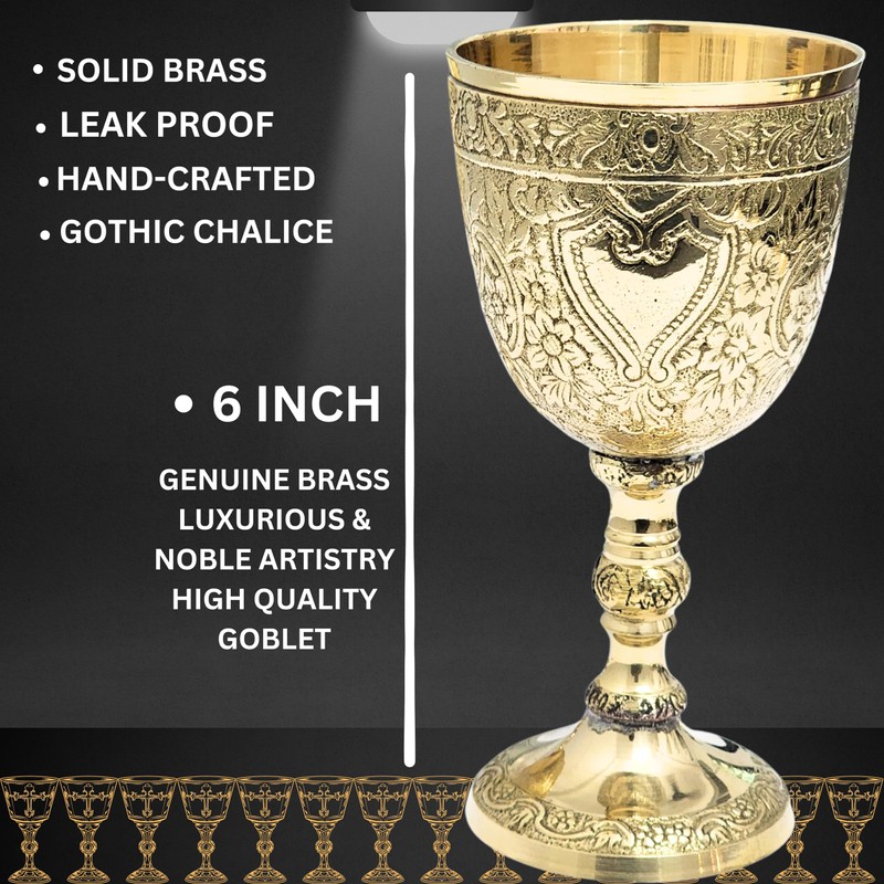 ANTIQUANA Royal Wine Goblet Solid Brass Handmade Premium Wine Cup