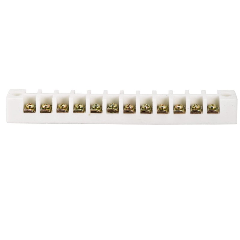 MECCANIXITY Porcelain Ceramic Terminal Block 12 Way High Temperature 177x23.5x21mm