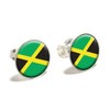 Jamaica Flag Novelty Silver Plated Stud Earrings