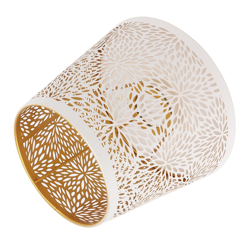 Lamp Shade E27 E26 White Carved Flower Pattern Iron Modern