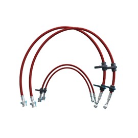 FMSBCLE Stainless Steel Brake Line Kit for 1988-1991 Hond CR-X/CRX ED8 ED9 - Front Rear Braided Brake Hoses (Red) - High-Performance, Corrosion Resistant