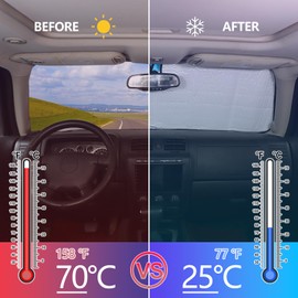 Windshield Sunshade Compatible with Hummer H3 2005-2009, Auto Sun Visor, Car Front Window Sun Shade, Screen Shield Cover, Foldable Reflective UV Protect Heat Shield, Keep Your Vehicle Cool