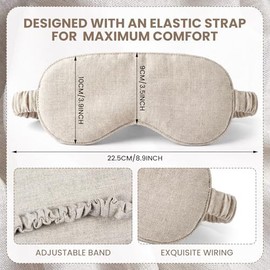 Sleep Mask Travel Case, Compact Lightweight Accessory for Travel and Daily Use - Funnysoft 2 Pure Linen Sleep