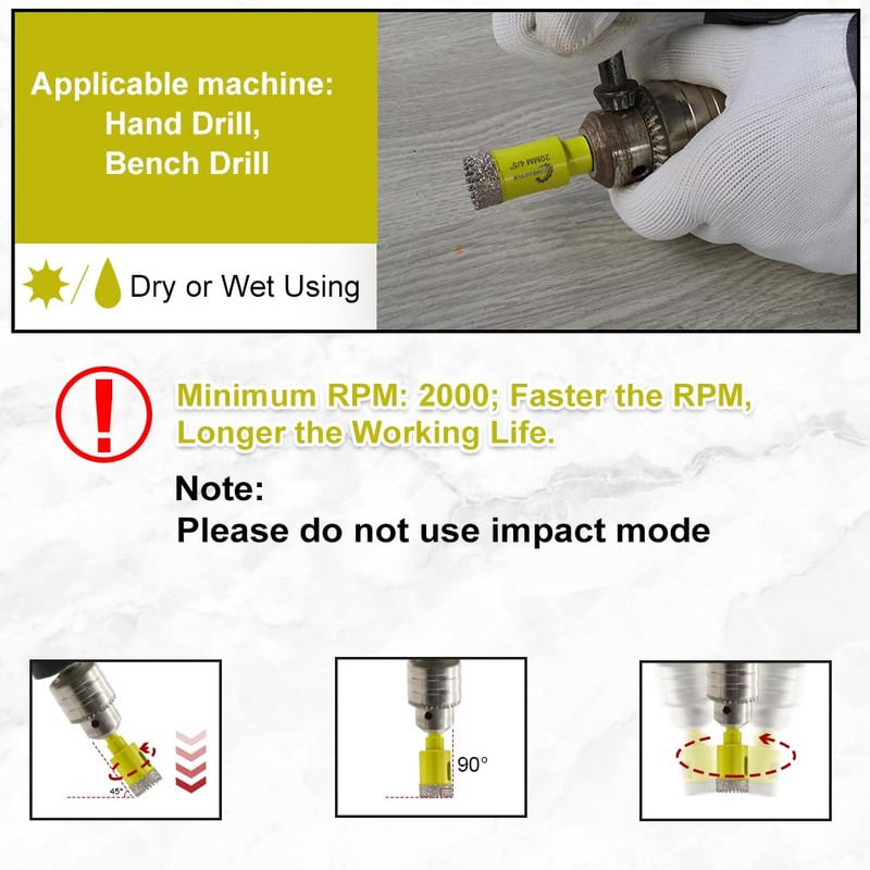 Diamond Core Drill Bits Set - Tile Hole Saw Kit