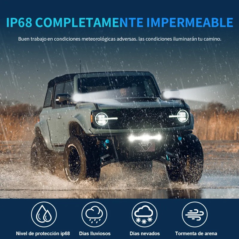 Par Faros Auxiliares De Redondos Led Niebla Jeep Wrangler Jk