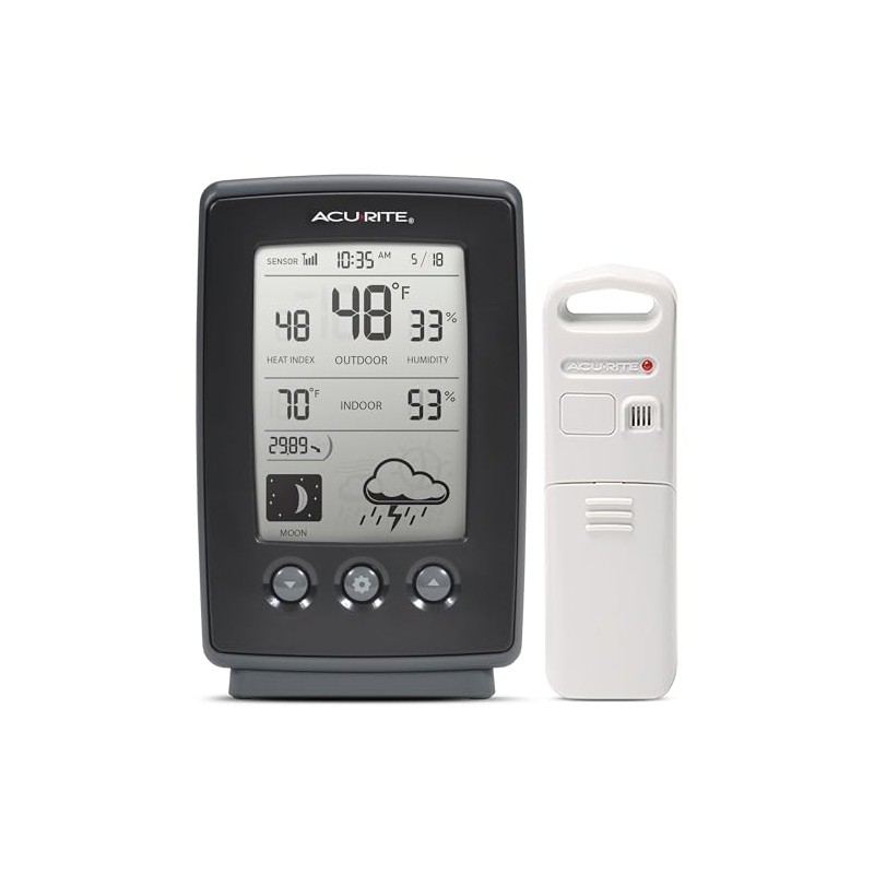 AcuRite Digital Weather Forecaster with Indoor/Outdoor Temperature, Humidity, and Moon