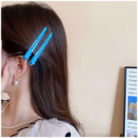 Allereyae Metal Hair Clips Blue Hair Pin Clip Duck Bill Hair Clips Long Side Clip Barrette Metal Alligator Curl Clips Simple Hair Barrette Decorative Hair Accessories for Women