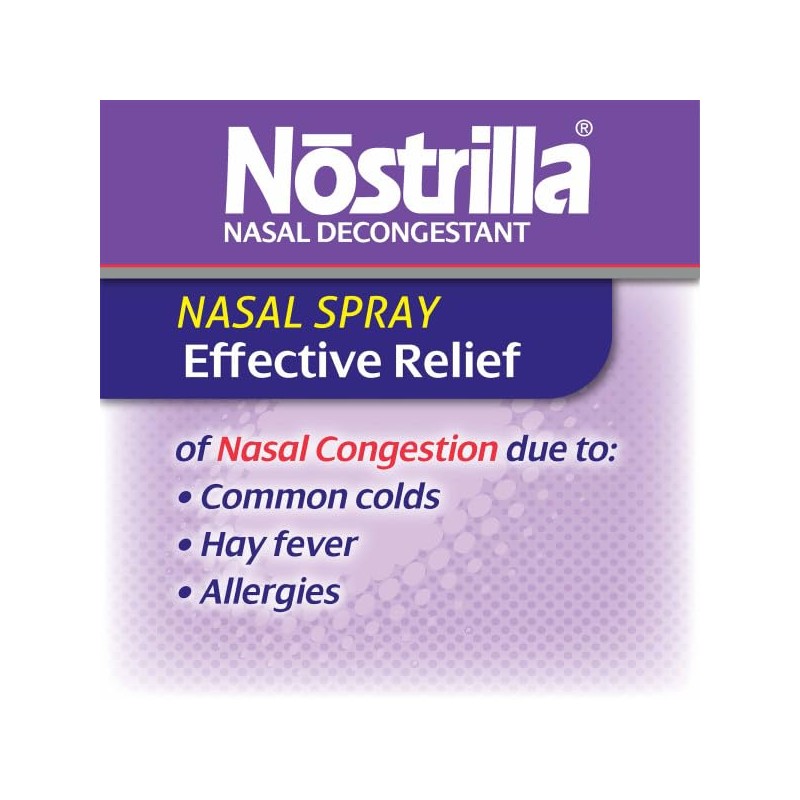 Nostrilla Nasal Decongestant Spray, Stuffy Nose Relief, 0.5 oz (12