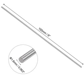sourcing map 5pcs Round Steel Metal Rods, 1.6mm x 150mm High Speed Steel (HSS) Lathe Bar Stock Tool, for Shaft Gear Drill Lathes Boring Machine Turning Miniature DIY Craft