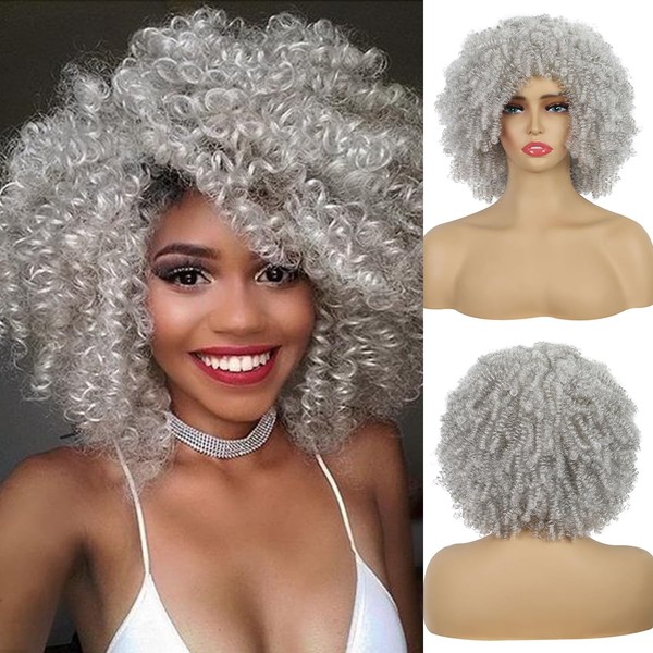 Becus 10 Inch Afro Wig for Black Women Soft Curly