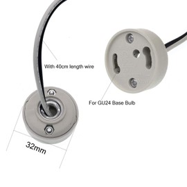 Gu24 Base Socket,TWDRTDD Bi-Pin (GU24) Base Twist and Lock Base Lamp Holder with 14 Inch Wire (3 Pack)