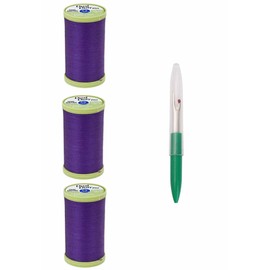 Coats & Clark Sewing Thread Dual Duty Plus Hand Quilting Cotton Thread 325 Yards (3-Pack) Deep Violet S960-3660-3P with Seam Ripper