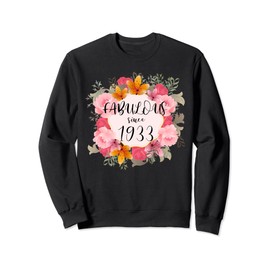 Women 90 Years Old Fabulous Since 1933 Happy 90th Birthday Sweatshirt