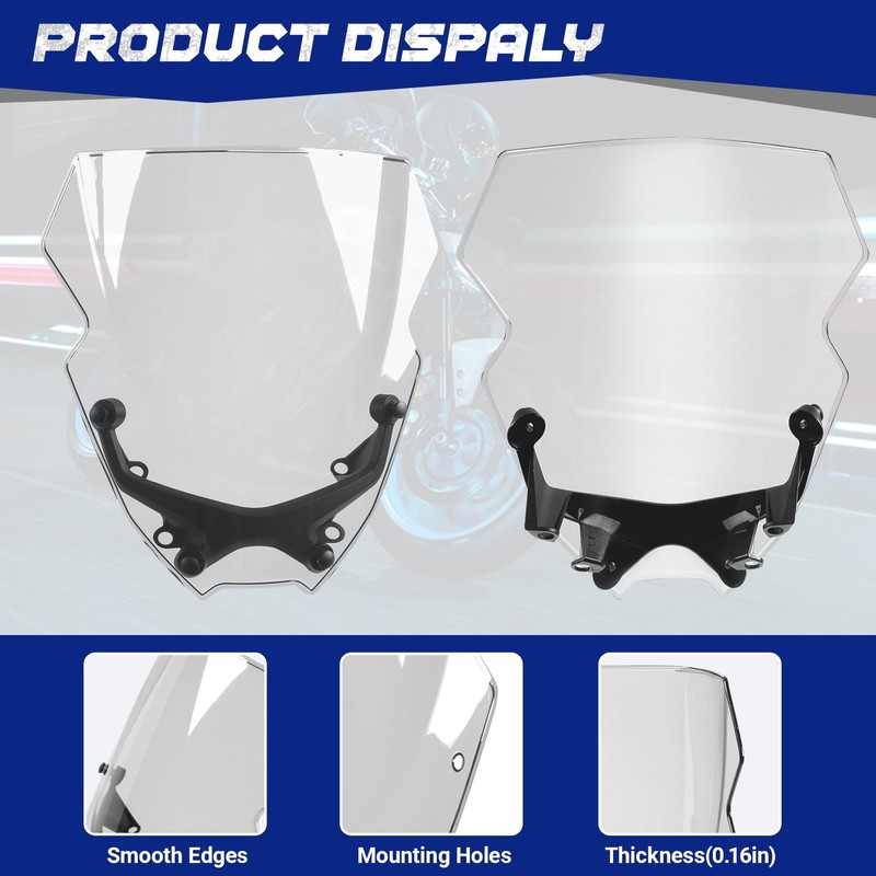 12" Motorcycle Windshield for MT09 MT-09/SP FZ09 2021 2022 2023