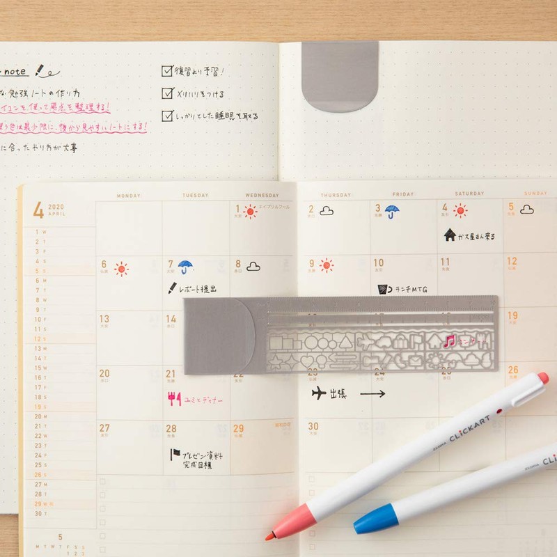 Midori 42229006 Clip Ruler, Silver