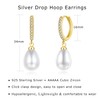 Loutade Gold Drop Hoop Earrings for Women, 925 Sterling Silver