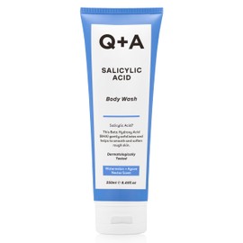 Q+A Salicylic Acid Body Wash (250ml), Sensitive Shower Gel, Body Care, Shower Gel with Green Tea Extract and BHA, Gently Exfoliates, Smoothes, and Softens the skin