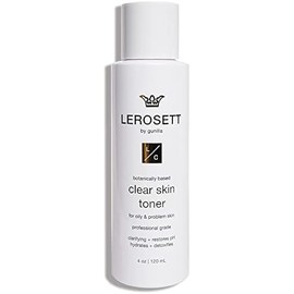 LEROSETT Toner for Clear Skin Aloe Vera Based Toner with Glycolic Acid & 10 Calming Botanicals Helps Reduce Irritation, Future Blemishes, Blackheads, and Tightens Pores, Natural, Vegan - 4 oz