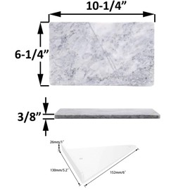 kaileyouxiangongsi 2-Tier Marble Shower Shelf, 10.4 Inch x 6.4 Inch x 0.4 Inch, 100% Natural Marble, Modern Floating Shelf Wall Mount for Shower Enclosure Decor, 2 Sheet, DLS213