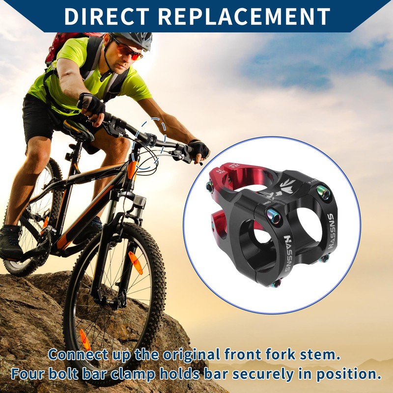 Hihaha Bike Stem/Short Handlebar Adjustable Stem/for Bike/ 1Pcs Red Black