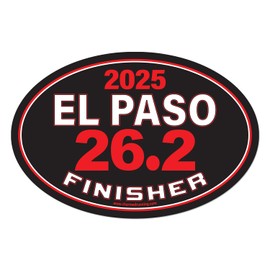 Charmed Running Brand El Paso Marathon 26.2 Finisher Car Magnet with Custom Year Option