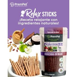 Relax Sticks Calmantes para Perros, Sabor Manzana y Maní, 100% Natural, Todas Las Razas, 120g