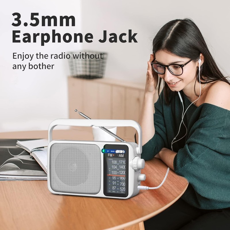 YOWGULF AM FM Radio with Best Reception,Blue
