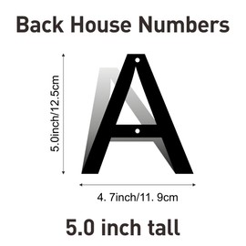 5 Inch Stainless Steel House Numbers, Metal Address Numbers and Letters, Black Door Mailbox Number, House Address Letter and Number for Office Home Farm Outside (Alloy number A)