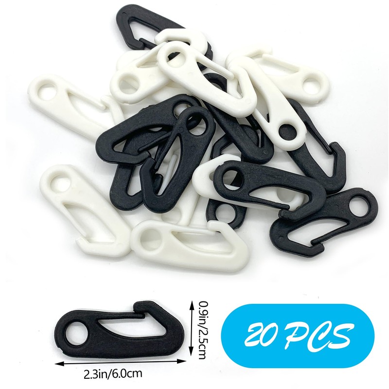 DHER Pack of 20 Flagpole Hooks, Nylon Flagpole Clips, Flagpole,