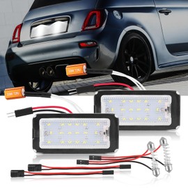 Erato LED License Plate Light CanBus Error Free 6000K White Compatible with Abarth 500 500C, 500 500C 2007-2016 Replacement 51800482