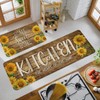 Farmhouse Sunflower Kitchen Mats Set of 2 Non Slip Home