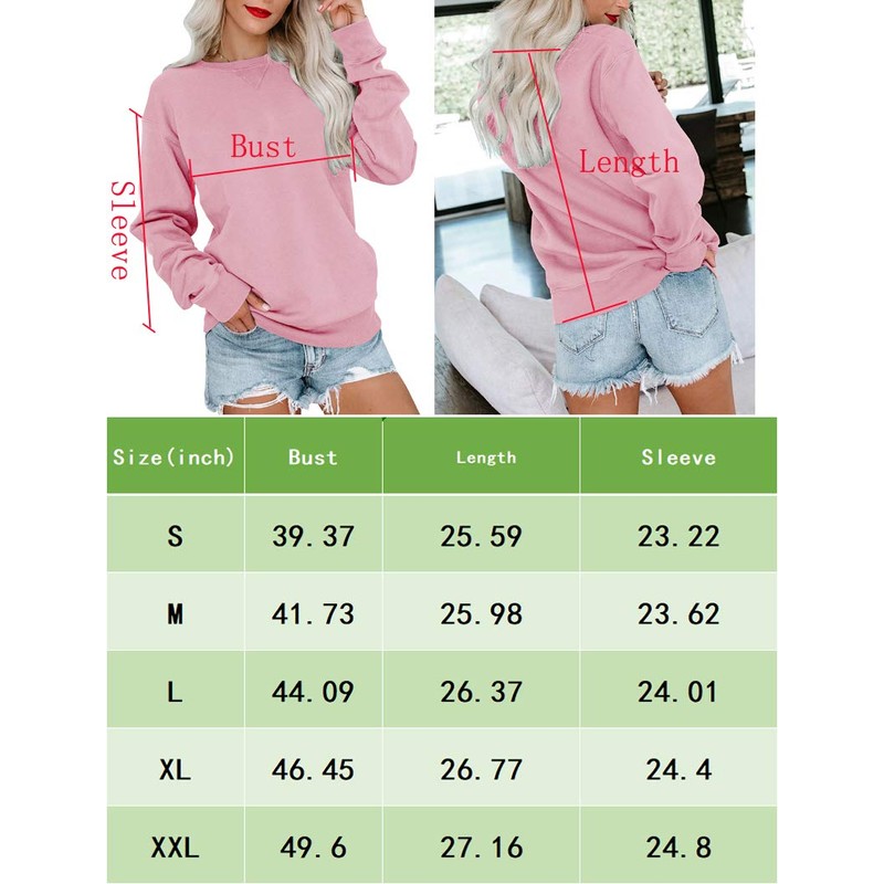 Bingerlily Womens Casual Long Sleeve Sweatshirt Crew Neck Cute Pullover