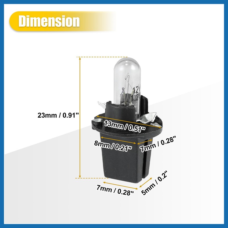 A ABSOPRO 5pcs DC 12V 1.2W T5 Dashboard Light Blub