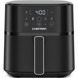 Chefman Air Fryer – 6 QT Compact Airfryer for Quick & Easy Meals in Minutes, Features Hi-Fry Technology for Extra Crisp, Touchscreen Controls with 4 Presets, Nonstick & Dishwasher Safe Basket - Black
