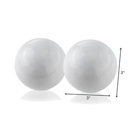 Modern Day Accents 4393T Bola Blanco White Sphere, Aluminum, Filler, Orbs Decorative Balls, Tabletop Modern Decor, Decorative Balls for Centerpiece Bowls, Home Office, Decor, 3-inch Set of 2 Balls