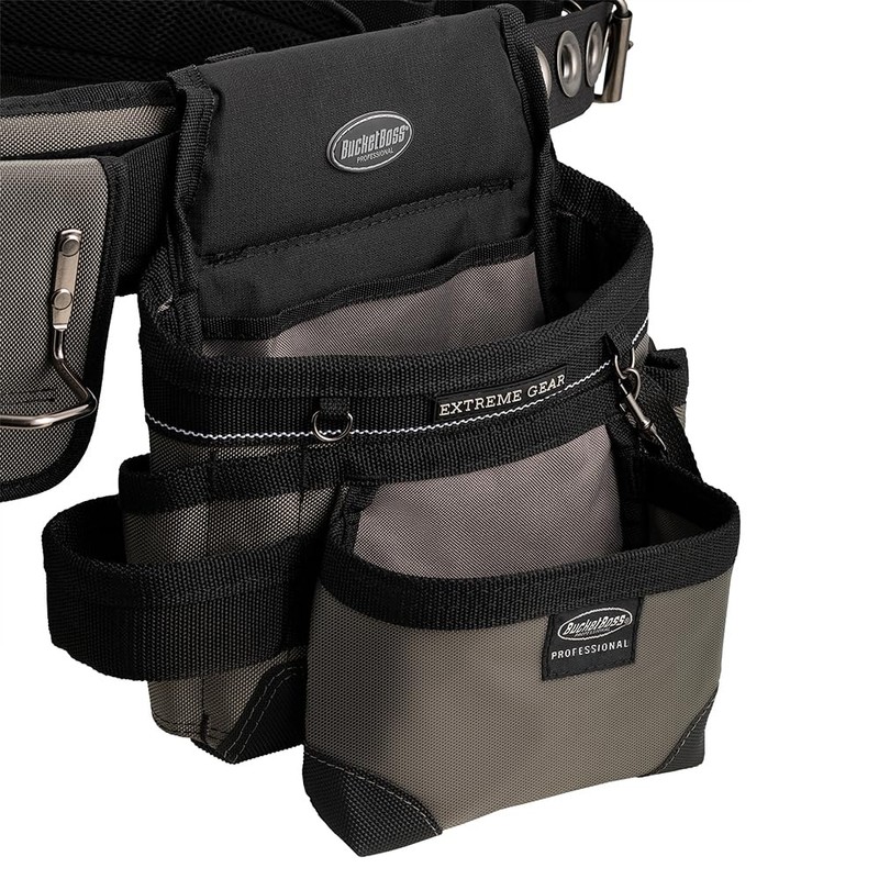 Bucket Boss Mullet Buster 3 Bag Tool Belt with Suspenders