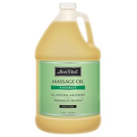 Bon Vital Naturale Massage Oil Made with Natural Ingredients for an Earth-Friendly & Relaxing Massage, Revives and Rehydrates Dry Skin Naturally, with Green Tea Extract for Added Skin Benefits, 1 Gal