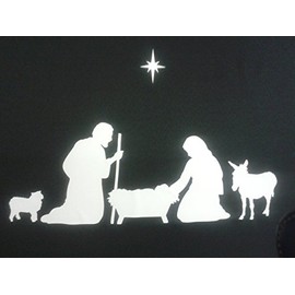 Dazzle Glitter Tattoos Nativity Christmas family window stickers Reusable removal