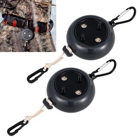 Threlaco 2 Pcs Retractable Bow Hoist Tree Stand Gear 29.5 ft Bow Rope Hunting Clip Easy Rope Rewinding for Deer Hunting and Gun Retriever Tree Stand Climbing Accessory(Black,Round)