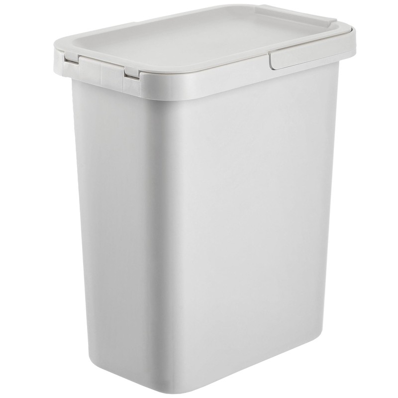KADAX Waste Bin with Hinged Lid, Rectangular Plastic Waste Bin