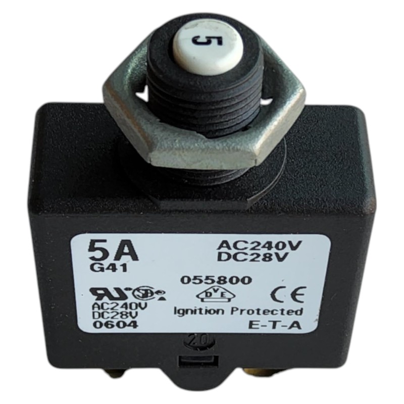 Circuit Breakers Single pole thermal reset circuit breaker in a