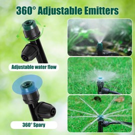 Drip Irrigation Kit Lock Barbed Design 10pc Drip Irrigation Emitters 10pc Drip Irrigation Sprayer 10pc Drip Irrigation Misting Sprinkler for Garden Raised Garden Bed Yard Lawn (30pc-Spray Drip Mist)